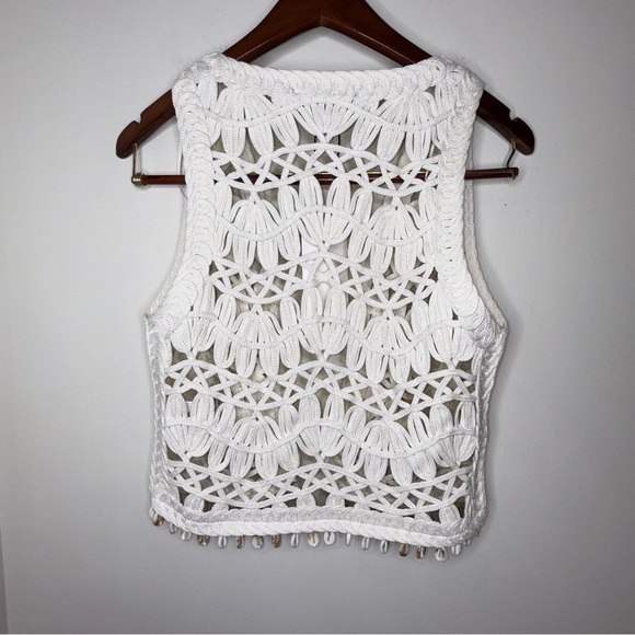 Zara Cream Crochet Macramé Shell Vest - Picture 8 of 8